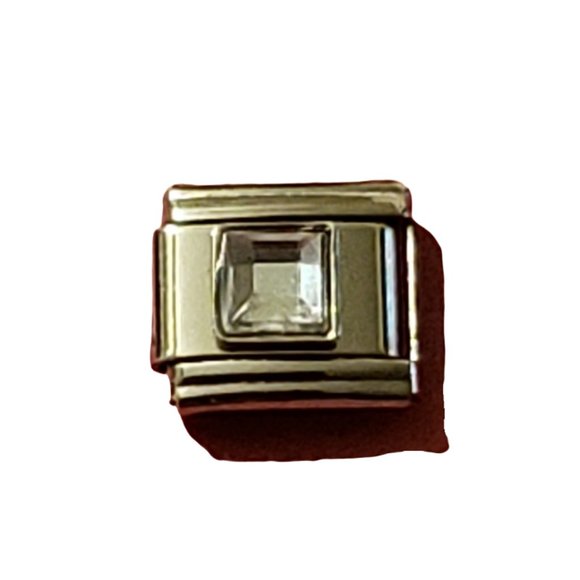 April Square 9mm charm for Italian Charm Bracelet - Picture 1 of 1